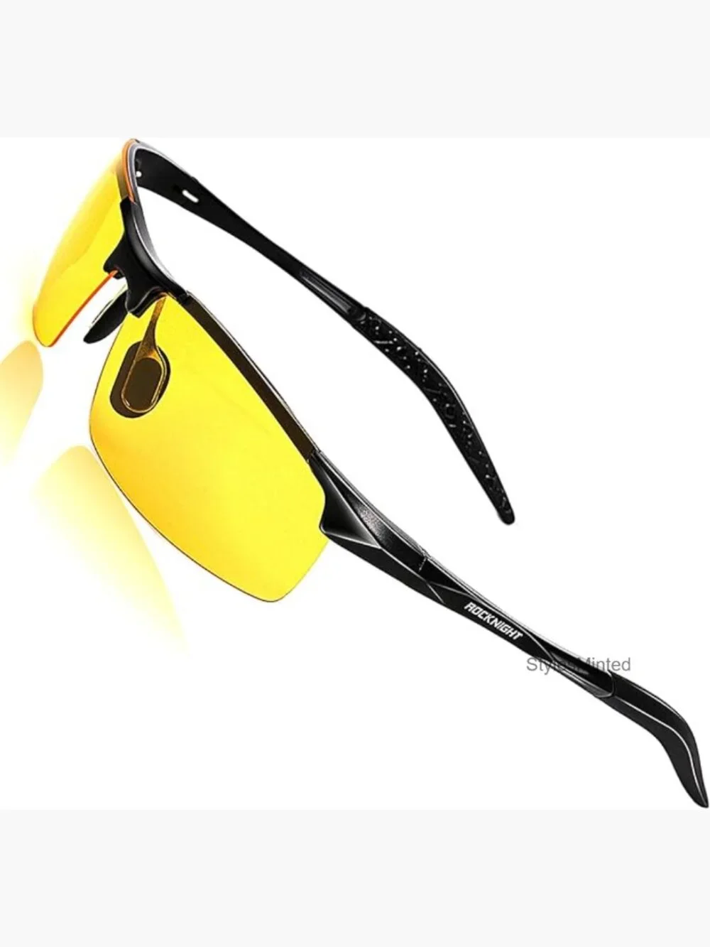 Polarized Rectangular Sunglasses Men UV400 Protection Lightweight Metal Frame